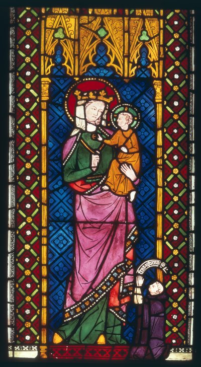Stained Glass Window Depicting Madonna and Child from Cologne, c.1380 by Unbekannt Unbekannt