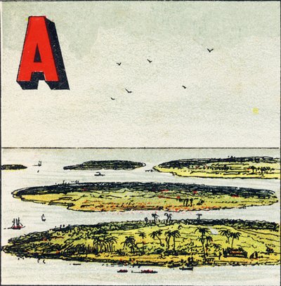 A: Archipelago. It is a Group of Islands in the Same Sea - Engraving from Alphabet Geographique. Guerin-Muller et Cie, publishers, Paris by Unbekannt
