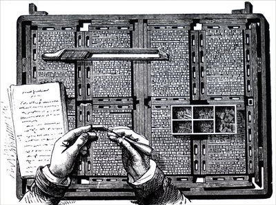 A Compositor Making Corrections at Gallery Proof Stage by Unbekannt