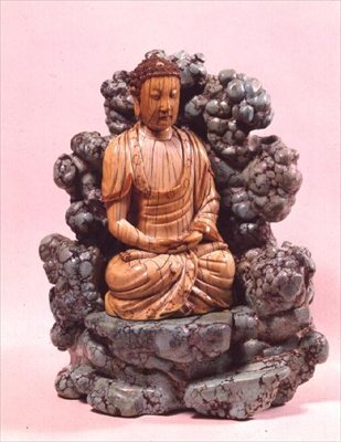 Buddha on a turquoise matrix throne, Ming Dynasty by Unbekannt