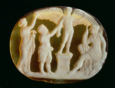 Cameo of Icarus and Daedalus with Persephone and Artemis by Unbekannt