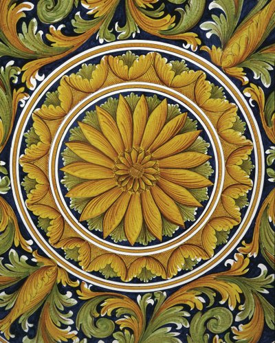 Close-up of a table, Caltagirone, Italy by William M. Timlin