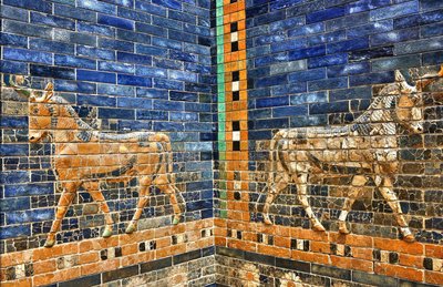 Detail from the 1930s Reconstruction of the Ishtar Gate Completed Using Original Bricks from c.575 BC, Pergamon Museum, Berlin, Germany by Unbekannter Künstler
