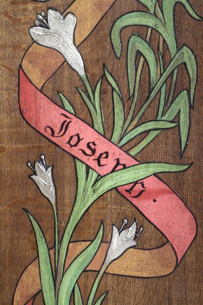 Drawing: Flowers and a Ribbon with the Name Joseph Written on It, Fecamp, France by Unbekannt