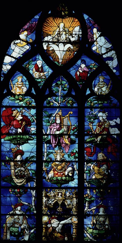 Madonna and Child with angels and portraits reflecting the patronage of a local episcopal patron, c.13th century by Unbekannt
