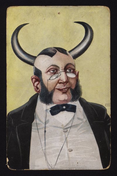 Man with devil or demon