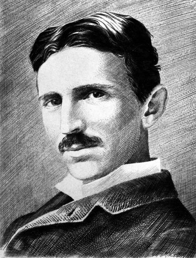 Nikola Tesla, Croatian-born Serb engineer, physicist and inventor, c 1885 by Unbekannter Künstler