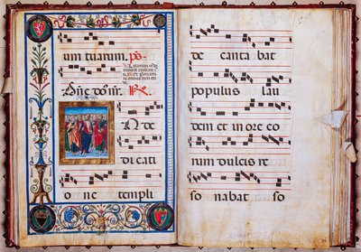 Piccolomini Library: choir book, cod. 26.R, ff. 29v-30r with “Christ and all Saints” by Unbekannter Künstler