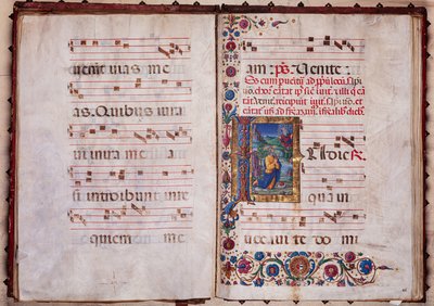 Piccolomini Library: choir book, cod. 7.G, ff. 40v-41r with “Vision of Jeremias” by Unbekannter Künstler
