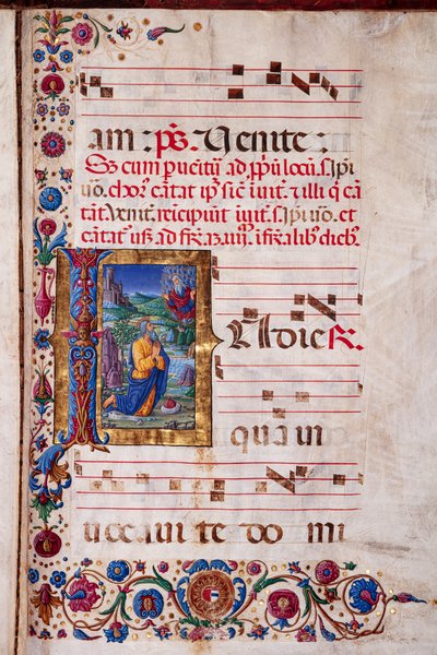 Piccolomini Library: choir book, cod. 7.G, ff. 40v with “Vision of Jeremias” by Unbekannter Künstler