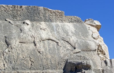 Pillar tomb with engraving depicting a huntsman killing a Boar, Xanthos, Turkey by Unbekannt
