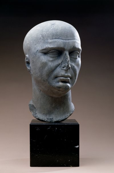 Portrait Head of a Priest of Isis with Shaven Head, Roman, 2nd Century AD by Unbekannt