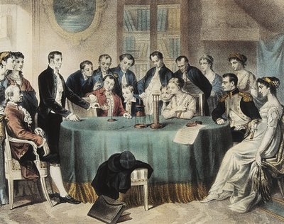 Presentation in 1801 of the experiments on the electric battery to the First Consul Napoleon Bonaparte by Volta by Unbekannter Künstler