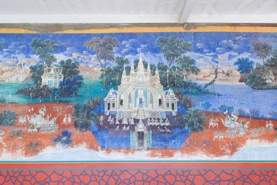 Reamker frescoes adorning the walls of the royal palace complex in Phnom Penh, Cambodia by Unbekannter Künstler