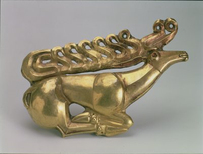 Shield emblem in the form of a recumbent stag, Scythian, late 7th-early 6th century BC by Unbekannt