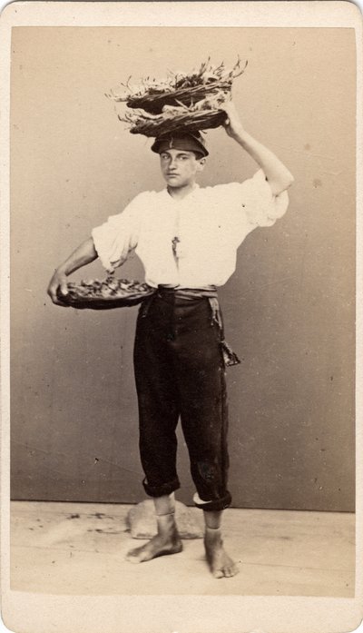 Small Trades: A Young Man Holding Wicker Baskets, Venice (19th Century) by Unbekannt