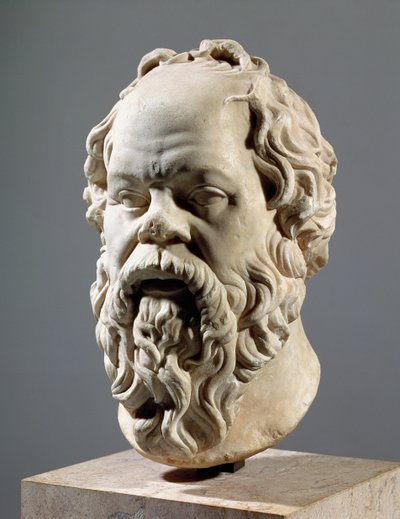 Socrates, Marble Head, Copy from a Bronze from the Pompeion in Athens, Made by Lysippus, Classical Greek, c.330 BC by Unbekannt