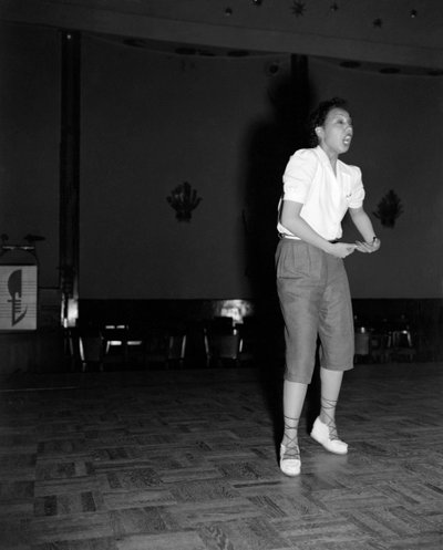 The Pop Singer and Dancer Josephine Baker at the International Film Festival at Venice Lido - 1948 by Unbekannt
