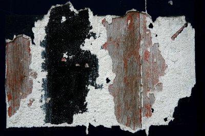 Time marks. Abstract art showing forms as a witness of passing time. Traces of paint on wood. Photography by Michel Lunardelli by Unbekannt