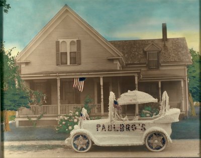 House with Decorated Car in Front by Unidentified