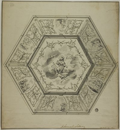 Ceiling Design with Saint Anthony of Padua Surrounded by Episodes from his Life and Symbols of Martyrdom of the Apostles by Unknown