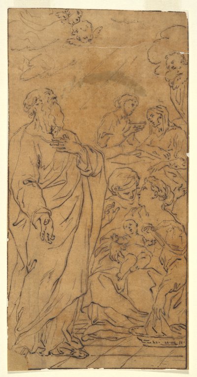 Holy Family and Saint (Nativity of the Virgin), in Rome, S.Giovanni in Fonte by Unknown