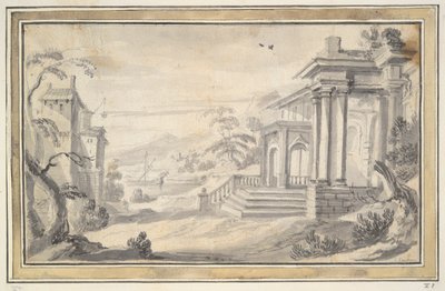 Italianate Landscape with Imaginary Villa by Unknown