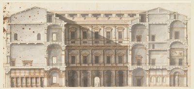 Section of the Wings and Elevation of a Wall on the Court, Palazzo Farnese, Rome by Unknown