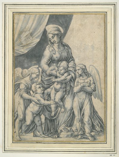 The Virgin and Child with the Infant St. John the Baptist and Two Angels by Unknown
