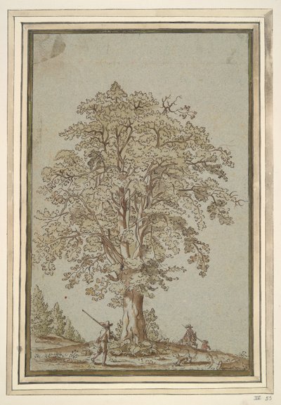 Trees and Three Hunters by Unknown