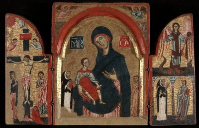 Triptych: Virgin and Child with Saints Dominic and Francis; The Crucifixion; Saint Michael with Saints Peter Martyr and Catherine of Alexandria by Unknown
