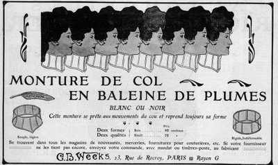 1904 advertisement for the C B Weeks Feather Whale Neck Mount by Unknown artist
