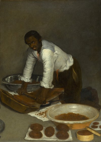 A Man Scraping Chocolate by Unknown artist