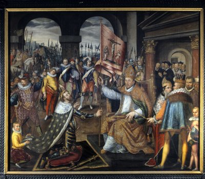 Abjuration of Henry IV (1553 - 1610) in 1572 - anonymous painting of the 16th century, Cathedral of Tournai by Unknown artist