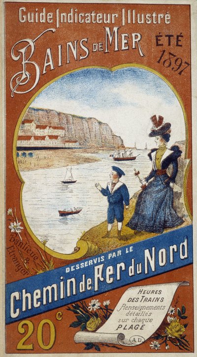 Advertising poster for the Indicator Guide Illustrated sea baths served by the Northern Railway, summer 1897 by Unknown artist