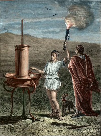 Aeneas Tacticus Invents Phased Signaling System 336BC by Unknown artist