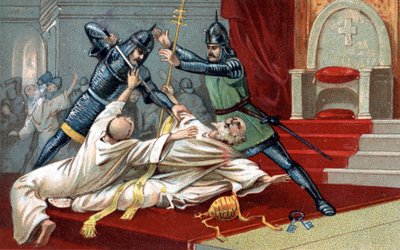 Anagni bombing. Helpful help of William of Nogaret, sent by the King of France Philip IV the Fair; on 8 September 1303 he stopped Pope Boniface VIII in Anagni (Benedetto Caetani known as Bonifacio VIII) by Unknown artist