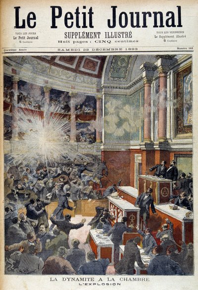 Attack in the House of Deputies. Explosion caused by a bomb posed by the anarchist Auguste Vaillant (1861-1894) - in 