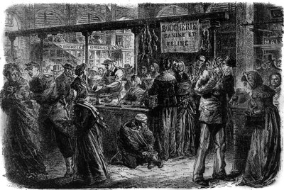 Butchery canine and feline in Paris in 1870 by Unknown artist