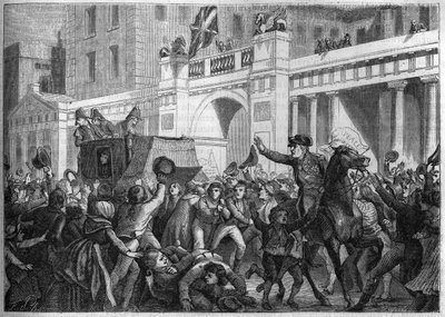 Colonel Alexandre Jacques Bernard Law Marquis de Lauriston is transported in triumph by the people of London in 1801 - Alexandre Jacques Bernard Law de Lauriston (1768-1828) French general, ambassador in London, his carriage is drawn by the Londoners in 18 by Unknown artist
