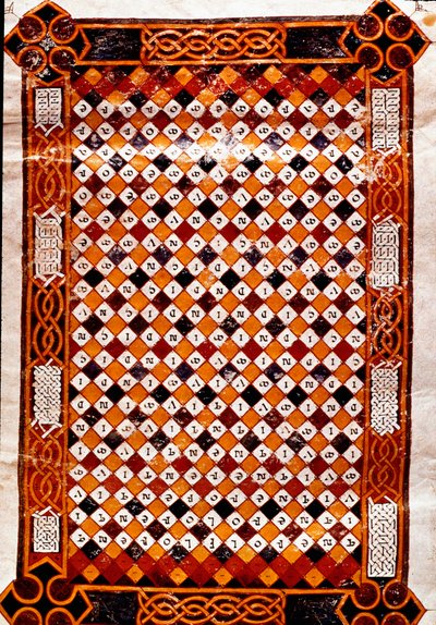 Commemorative maze Page covered with a digital maze. Miniature of Florentius from the manuscript 
