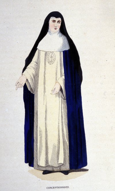 Conceptionist. Engraving from an album on religious orders, Paris by Unknown artist