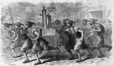 Constantinople - organization of the fire pump service (fireman) in 1868 by Unknown artist