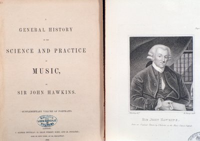 Double page and frontispiece of General History Of The Science And Practice Of Music by John Hawkins by Unknown artist