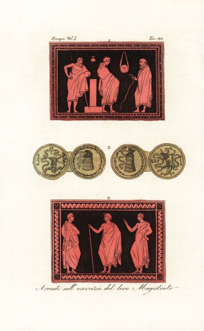 Eponymous Archon or Chief Magistrate Examining a Young Man and Archon with Two Deputies by Unknown artist