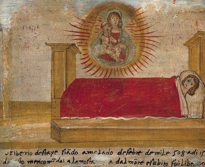 Ex-voto Depicting Madonna and Child with Patient in Bed by Unknown artist