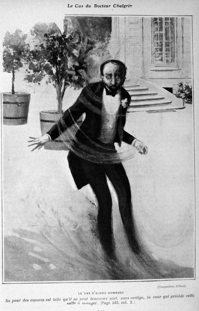 Example of agoraphobia or fear of open spaces. The case of Alexis Gombaud who could not cross the courtyard of his house alone by Unknown artist