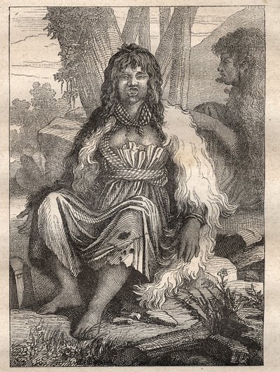 Expedition around the world (1785-1788) by Jean Francois Galaup de La Perouse: types of women of the port of the French (Alaska) - illustration taken from 