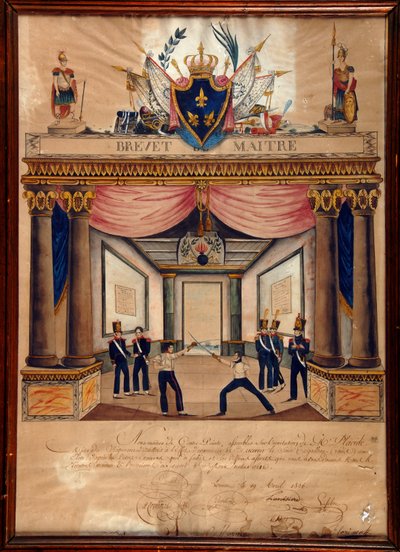 Fencing: patent of Cont pointe of April 1826 by Unknown artist