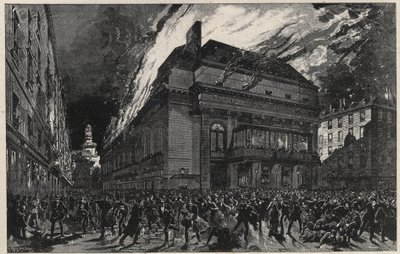Fire of the Opera Comique in Paris on May 25 by Unknown artist